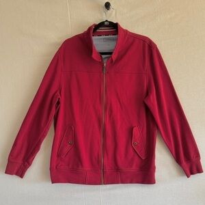Club Room Men’s Burgundy Zip-Up Jacket Size Large